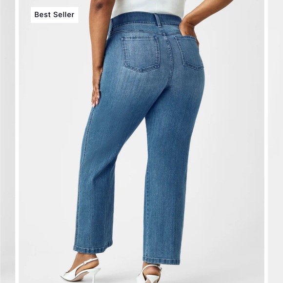 NEW! SPANX Kick Flare Jeans VINTAGE INDIGO SIZE XLARGE 20541R 1014 - Picture 5 of 10